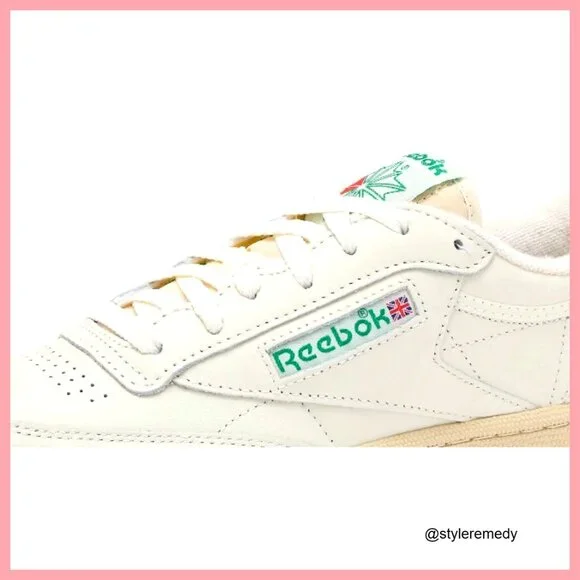 Leather Lace-Up Sneakers with Rubber Sole and Terry Padding
